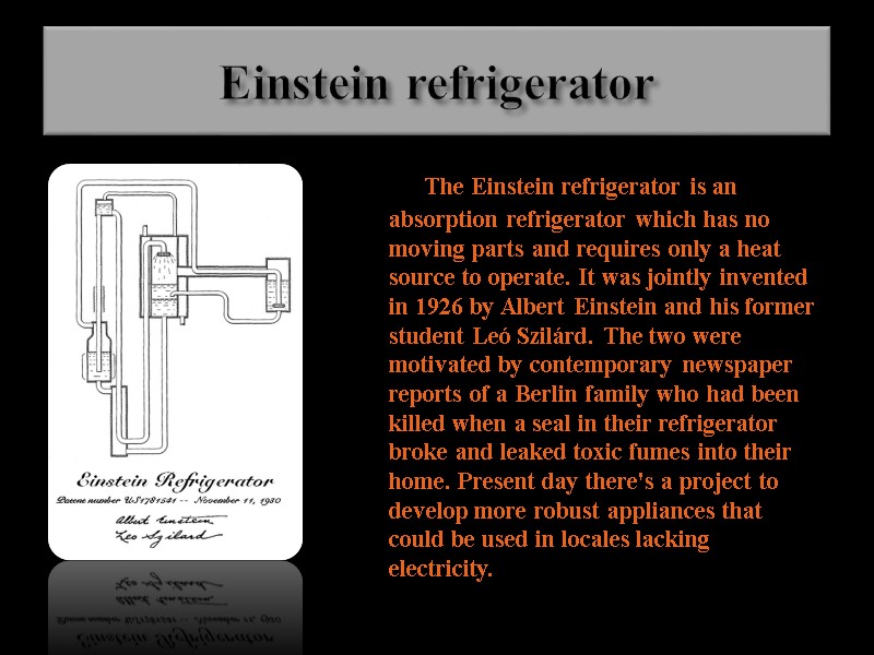 Einstein refrigerator       The Einstein refrigerator is an absorption